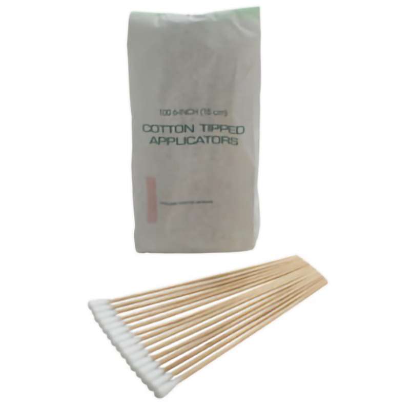 Industrial Cleaning Swabs, Head Size 1/4", OAL 6", 100/Pkg